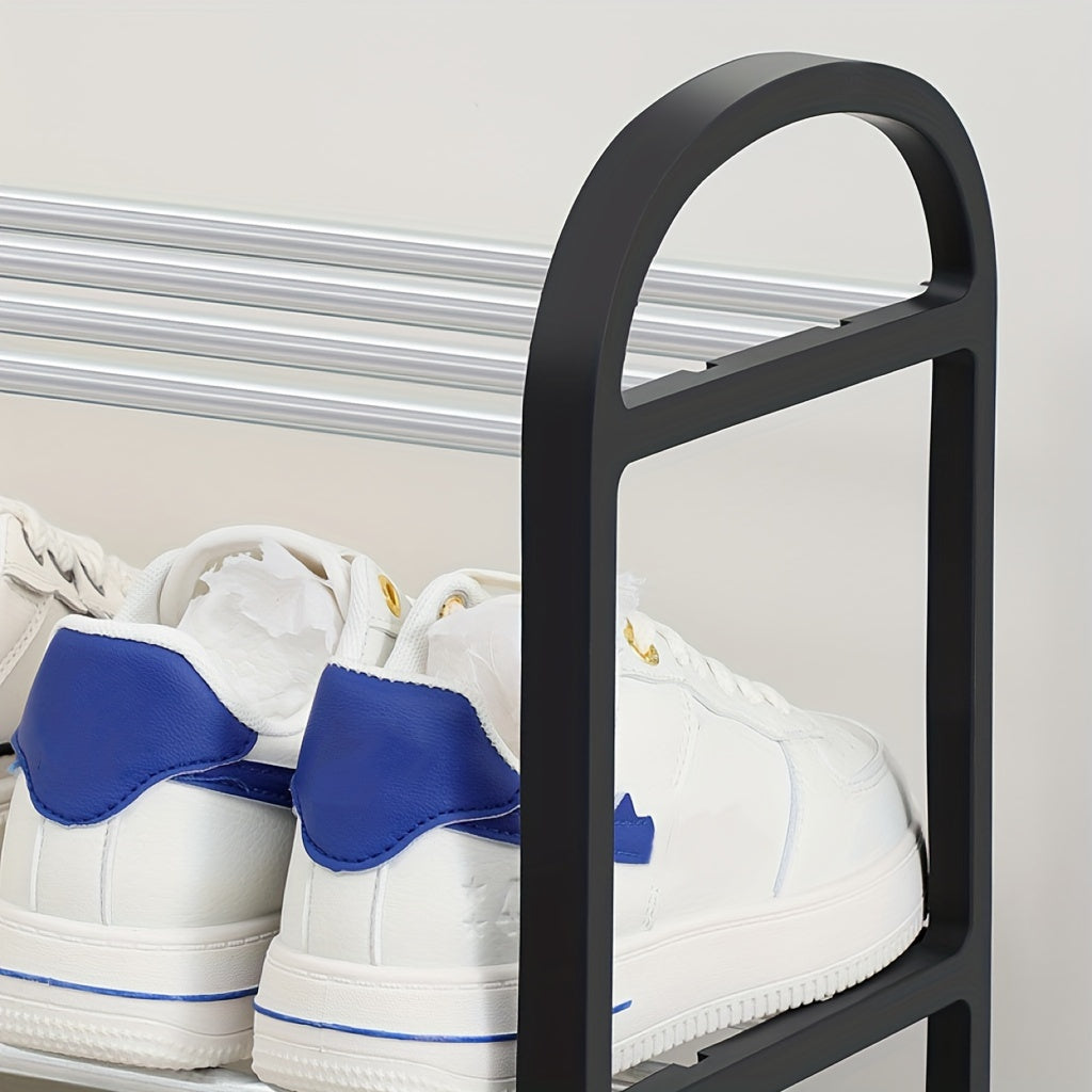 Stainless Steel 4-Tier Shoe Rack for Entryway Closet Storage