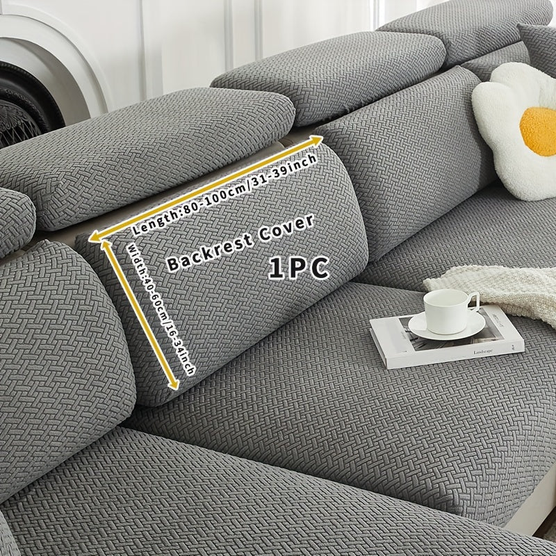Серый флисовый чехол для дивана, подходящий для всех сезонов, эластичный и защитный для домашнего использования.