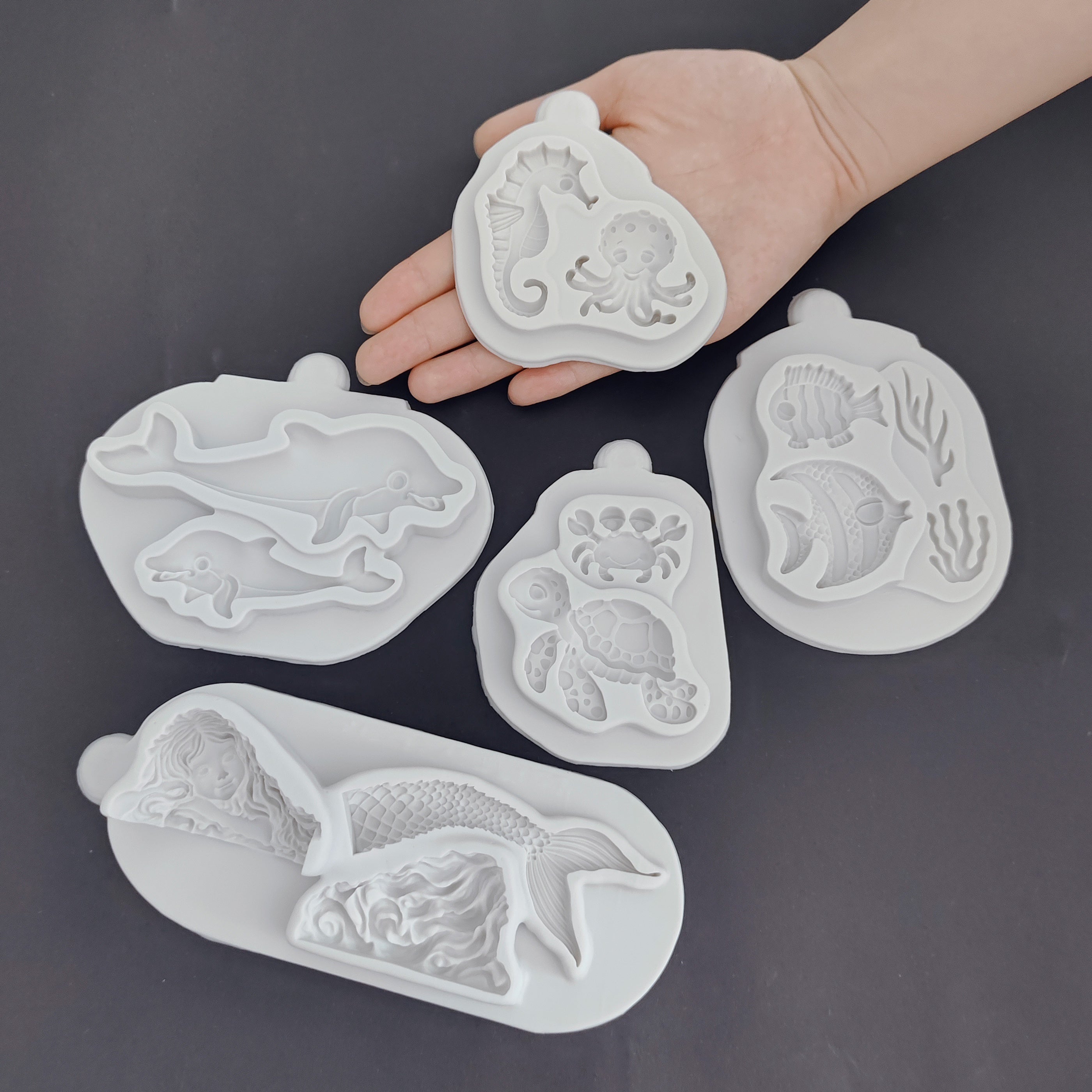 Silicone Mold for Candy and Fondant Mermaid Ocean Animal Marine Life 3D