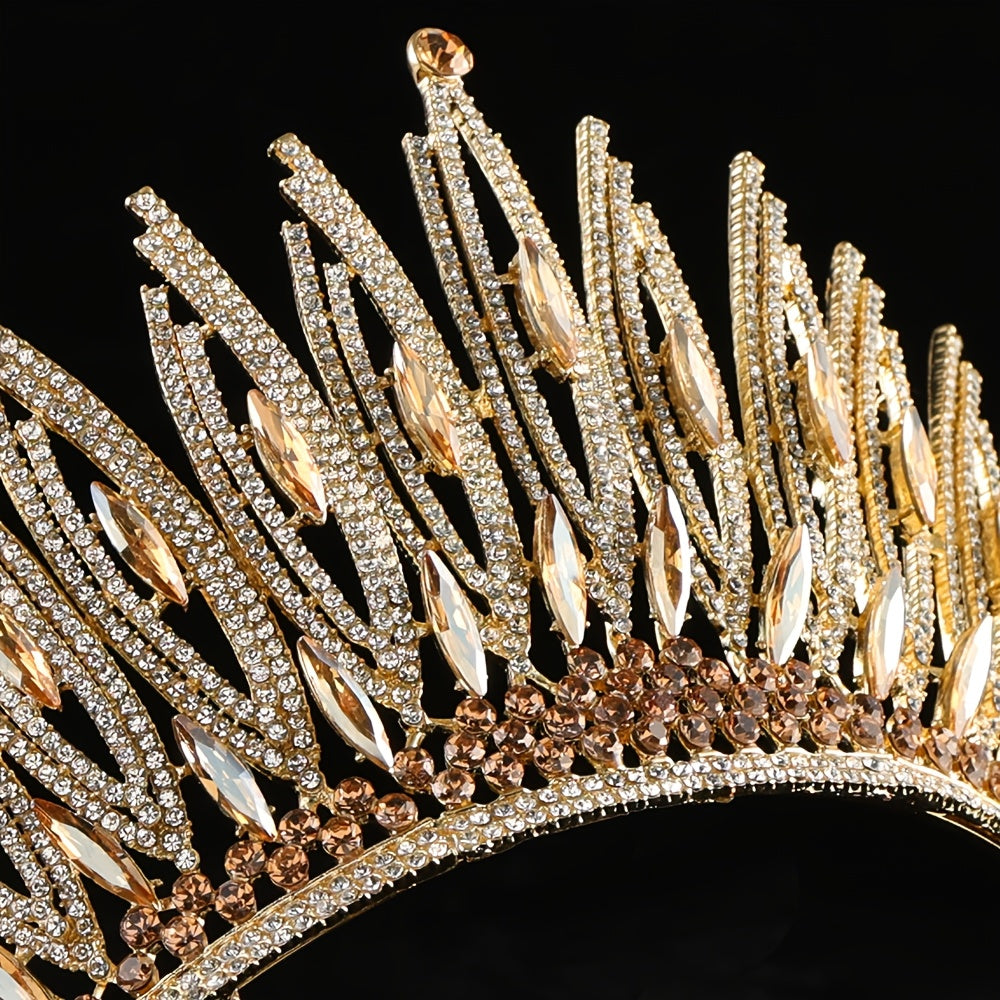 Rhinestone Crown Bohemian Style Wedding and Party Headpiece