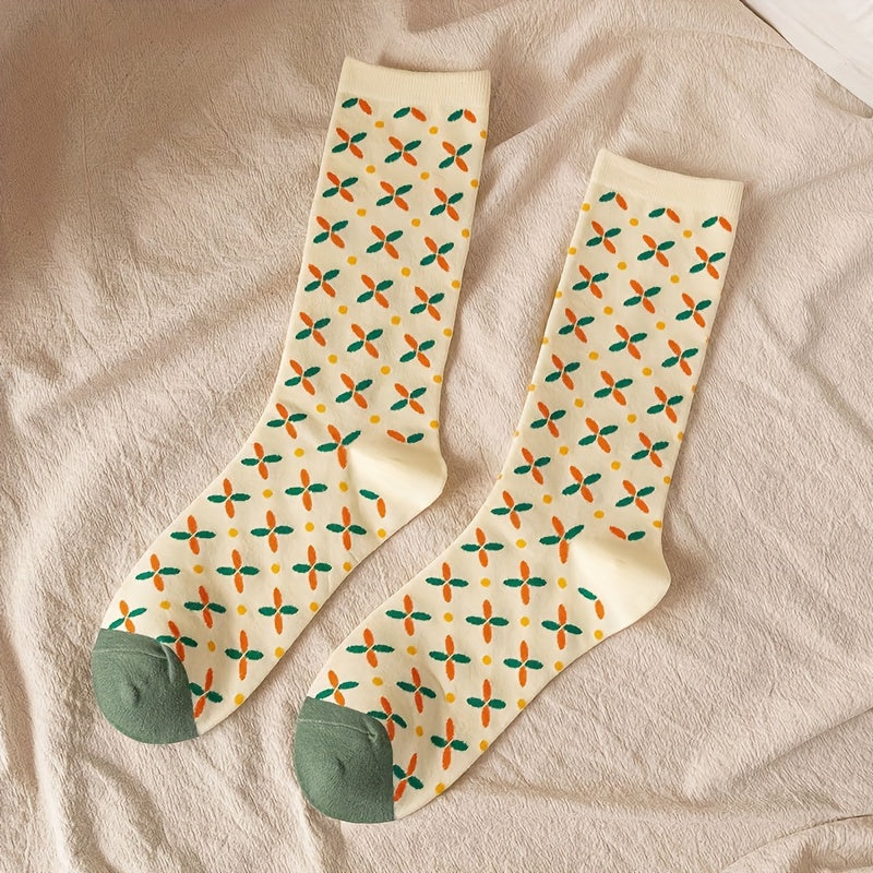 Мужские среднеголовные носки с клубничным солнечным узором для активного отдыха, набор из 5