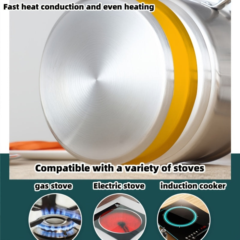 6-Piece Stainless Steel Cookware Set with Pots and Lids for Kitchen Cooking