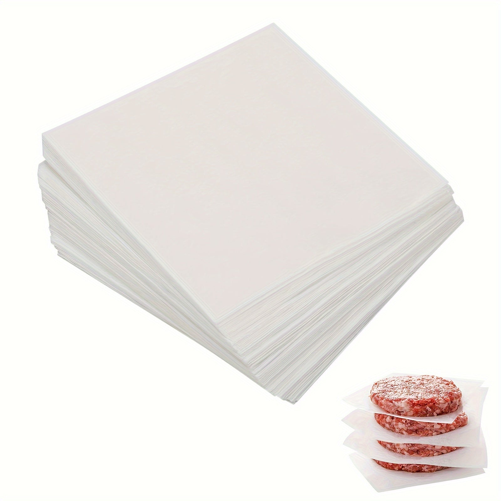 Food-Grade Non-Stick Patty Paper for Freezing and Storage, 50 or 100 Sheets