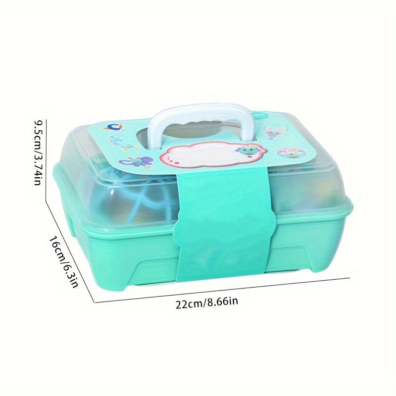 Baby Rattle Toys for 3M+ Children Educational Chewing Set with Storage Box in Mixed Color