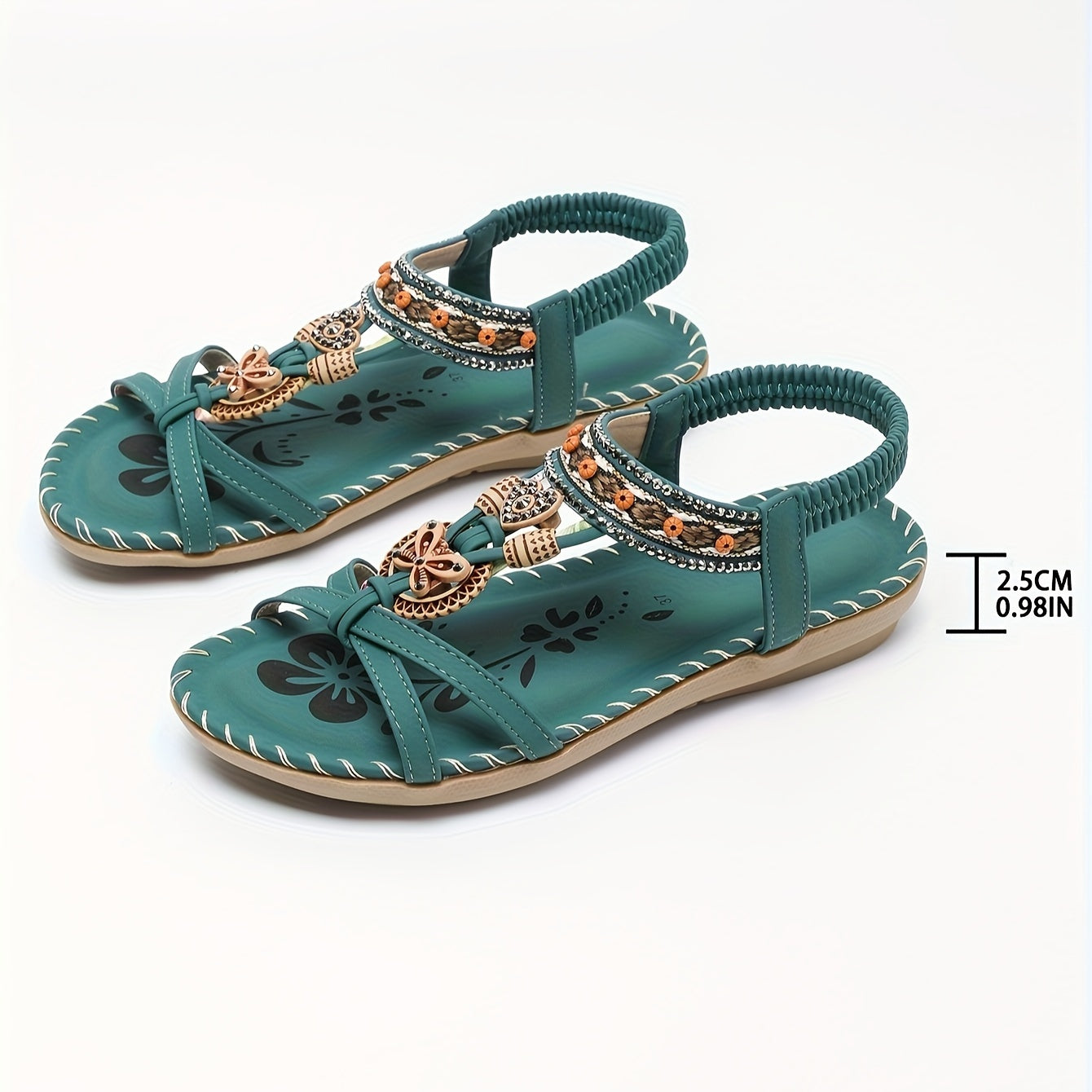 Women's Handmade Bohemian Open-Toe Beach Sandals Slim Flat Footwear