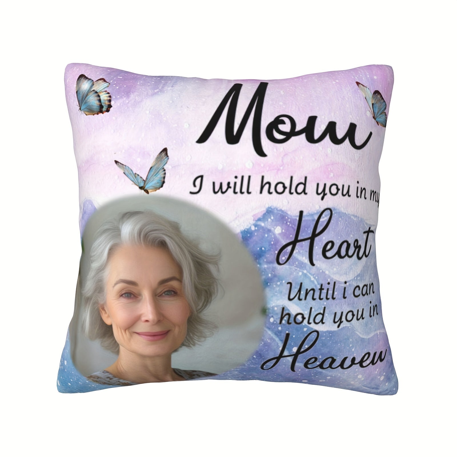 Personalized Heartfelt Photo Pillowcase for Mom with Loving Message 14+ Plush Cover