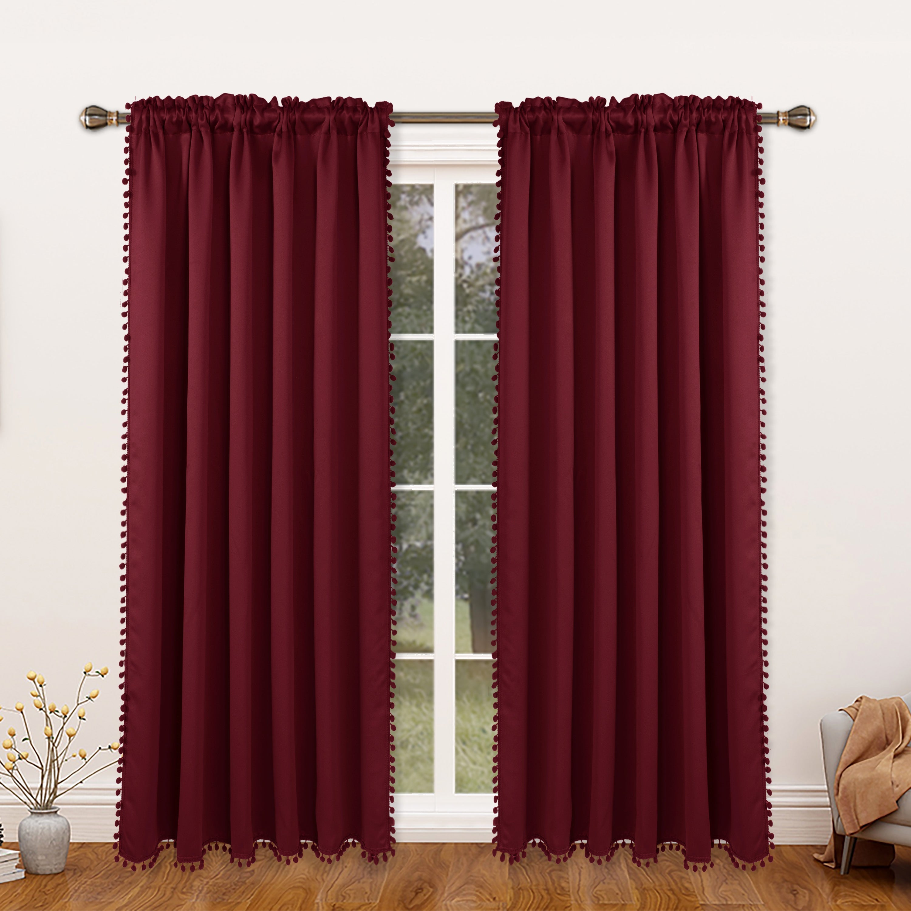 Thermal Insulated Blackout Curtain Panel for Living Room and Kitchen, Rod Pocket Design