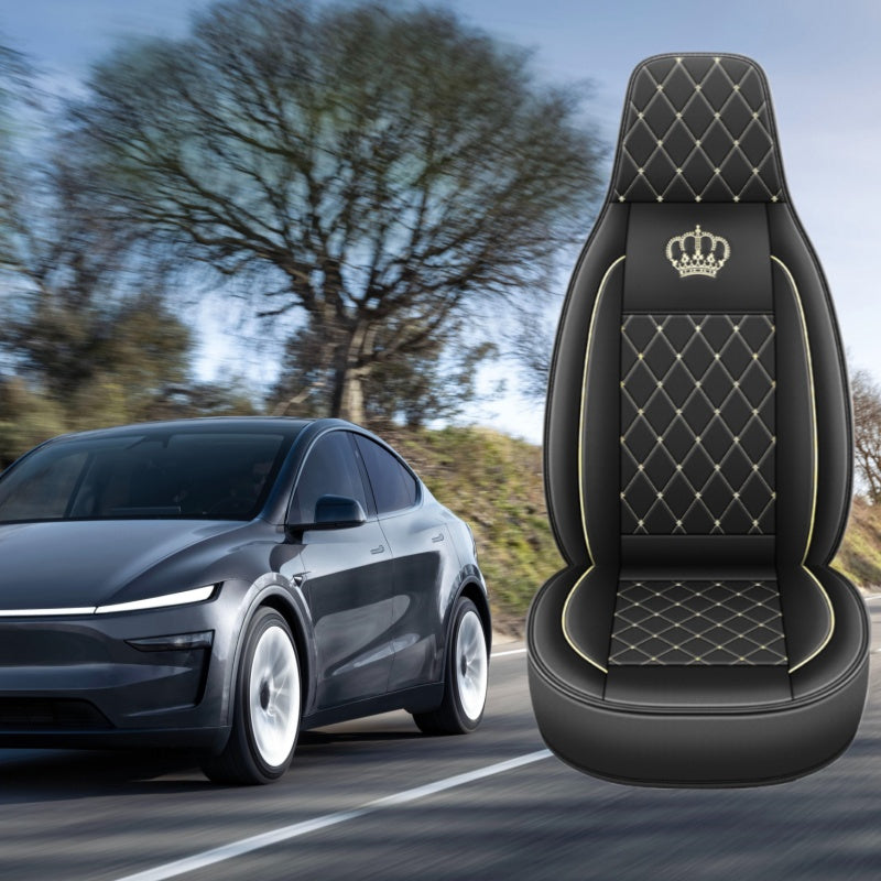 Universal Black PU Leather Seat Cover for Cars SUVs Trucks All-Weather