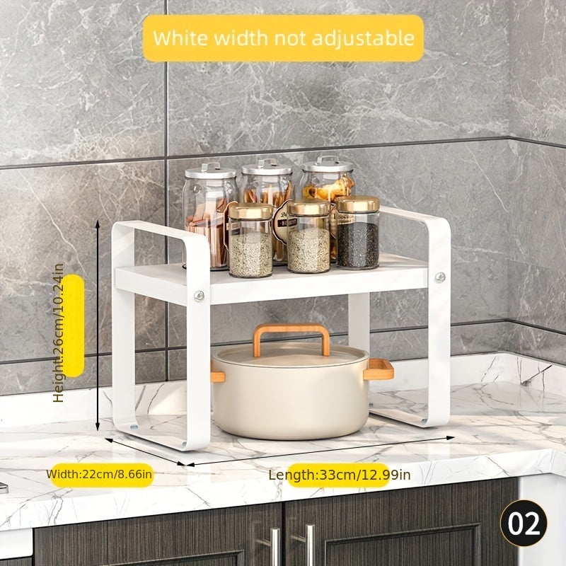 Conjunto de estantes de almacenamiento de cocina de metal con estantes ajustables para uso en encimera o armario