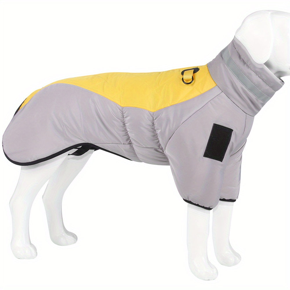 Waterproof Winter Dog Jacket with Reflective Material D-Ring for Medium Breeds