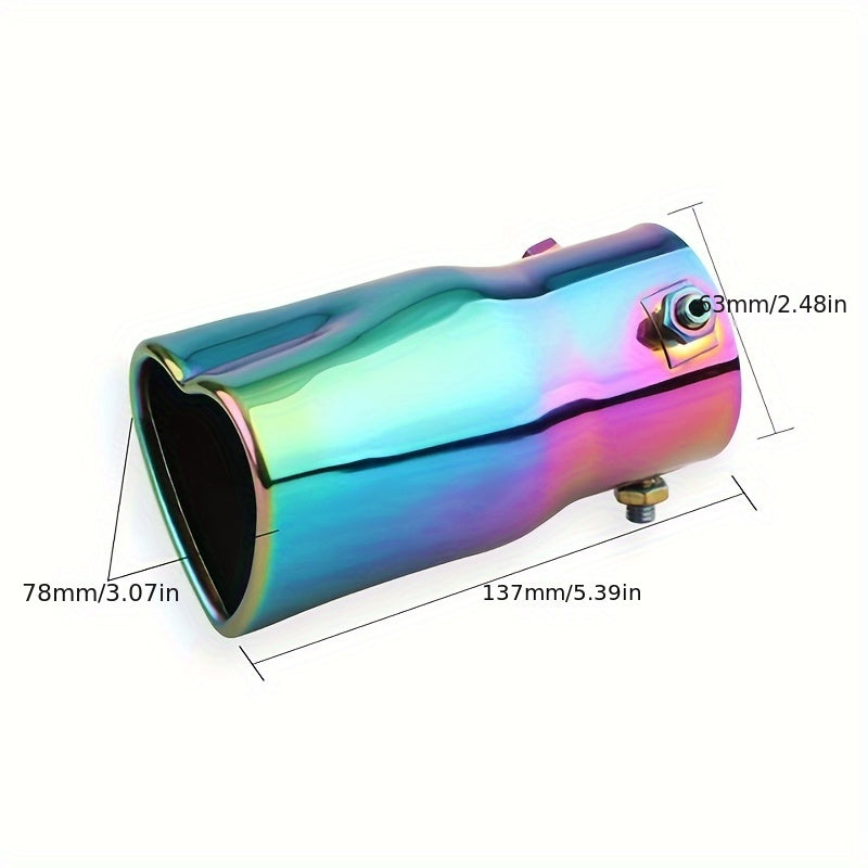Unisex Stainless Steel Heart Shape Car Exhaust Tips 2.5 Inch Silver Color