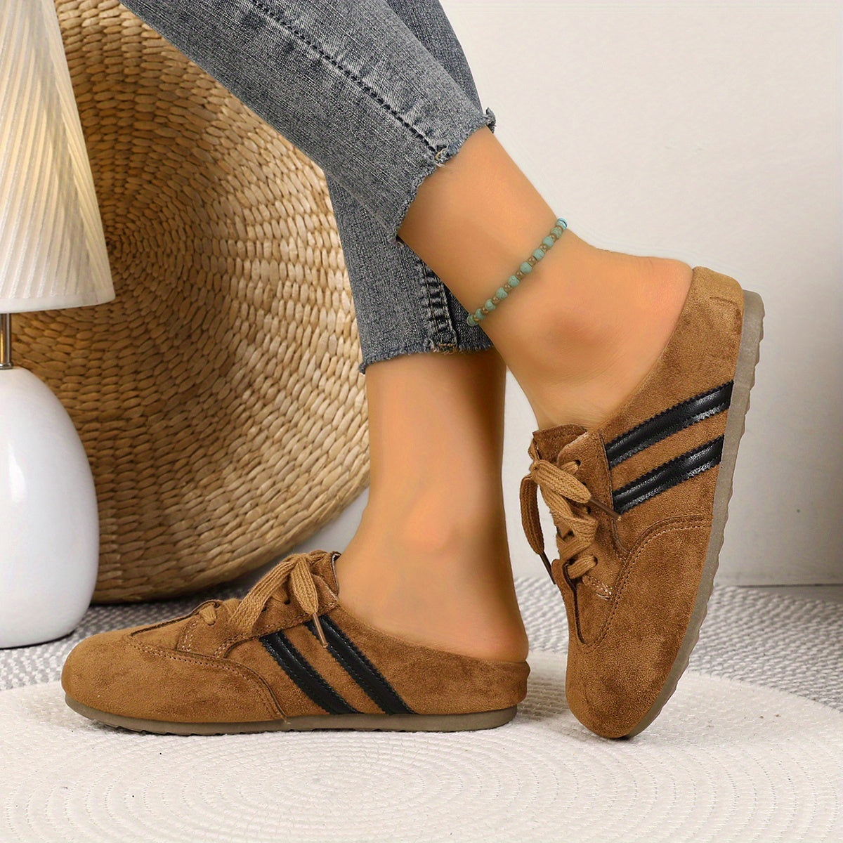 Women's Beige Synthetic Slip-On Sneakers with Cushioned EVA Insole