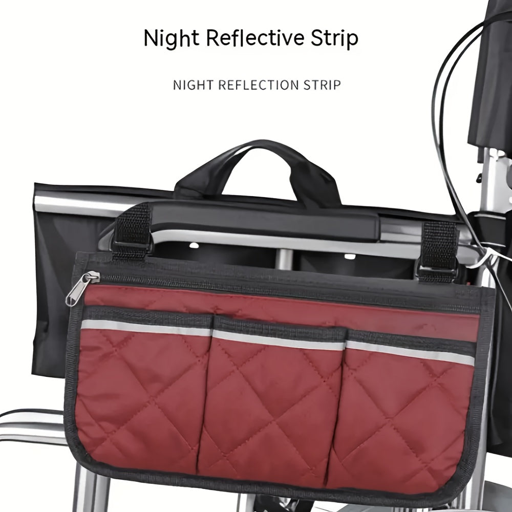 Universal Wheelchair Walker Stroller Storage Bag with Carrying Handle