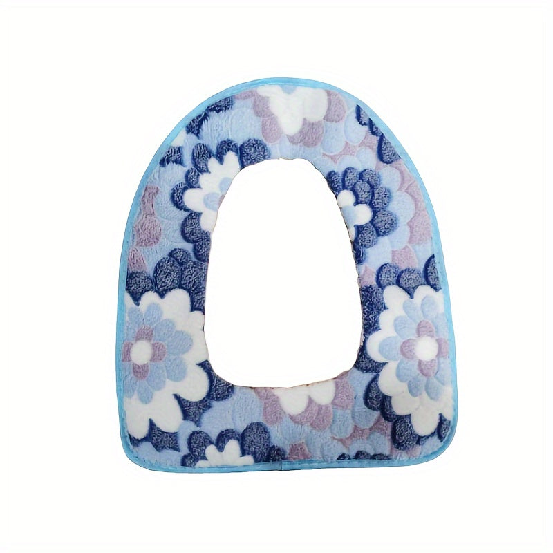 Coral Velvet Toilet Seat Cover Washable Knit Cotton Universal Fit Cushion
