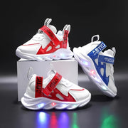 Kids Glowing LED Sports Shoes Breathable Mesh White Casual Sneakers