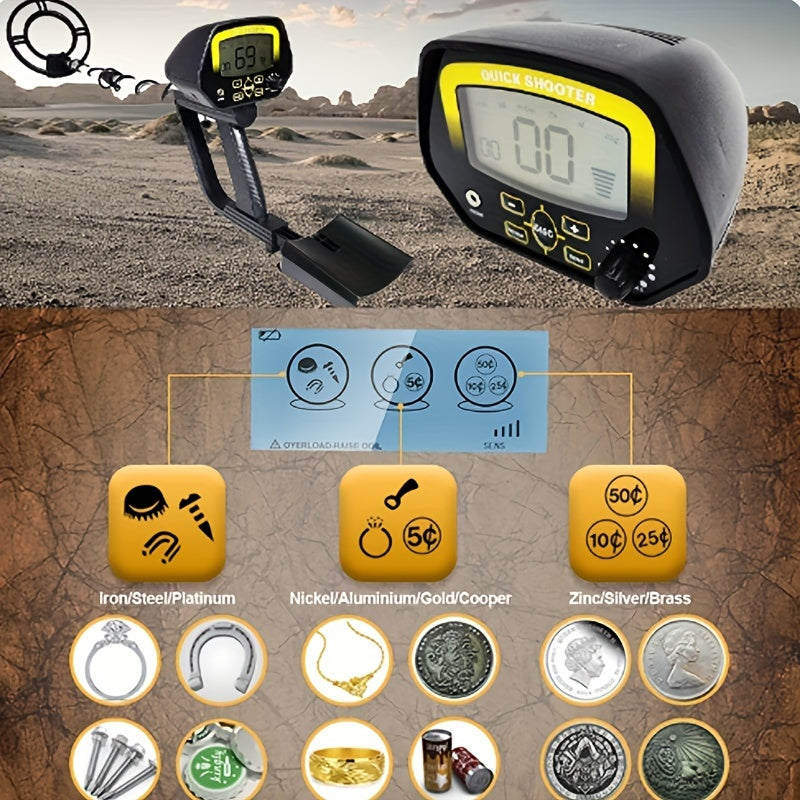 Metal Detector with LCD Display and 3-Tone Audio for Treasure Hunting Beachcombing and Archaeology
