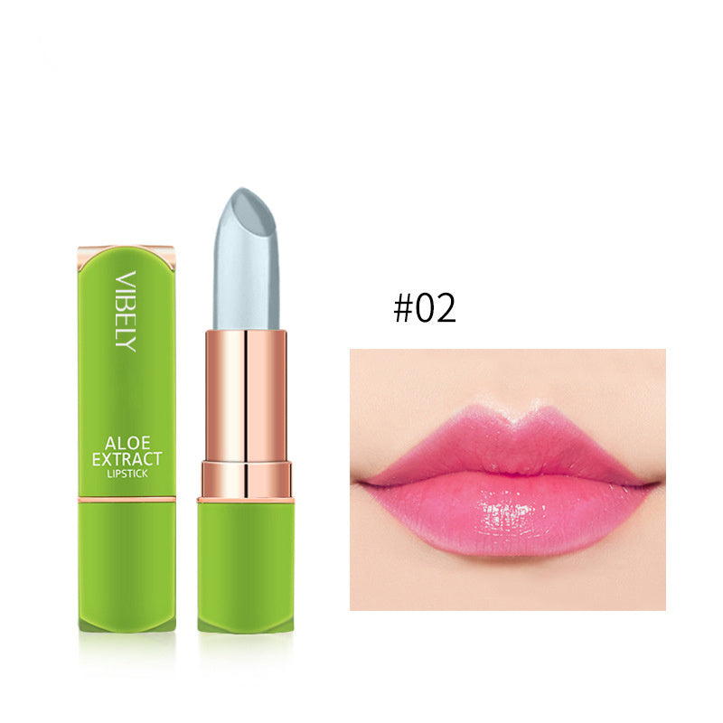 Bálsamo labial de aloe vera para mujer con beneficios de cambio de color y hidratación