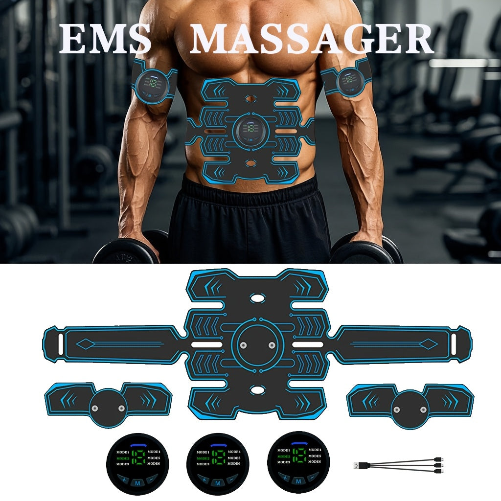USB Charging Massage Waist Belt with TENS EMS Muscle Therapy Set