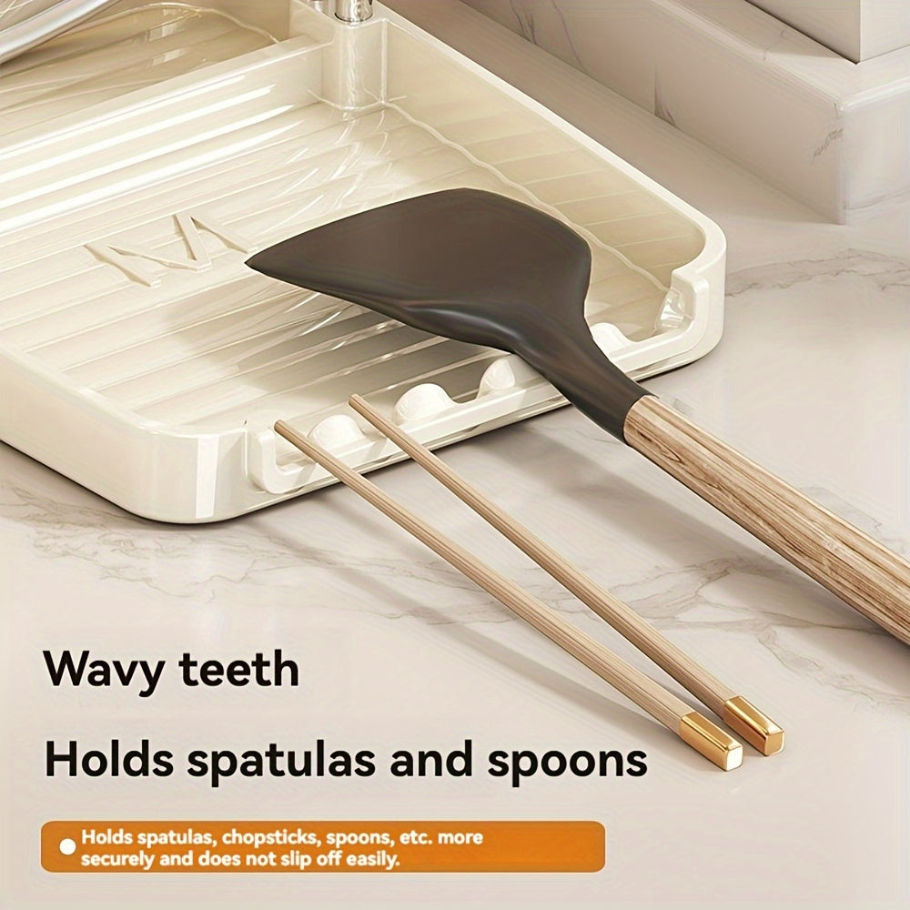 Органайзер для крышек кастрюль с держателем для ложки, экономящий место в кухонном хранении