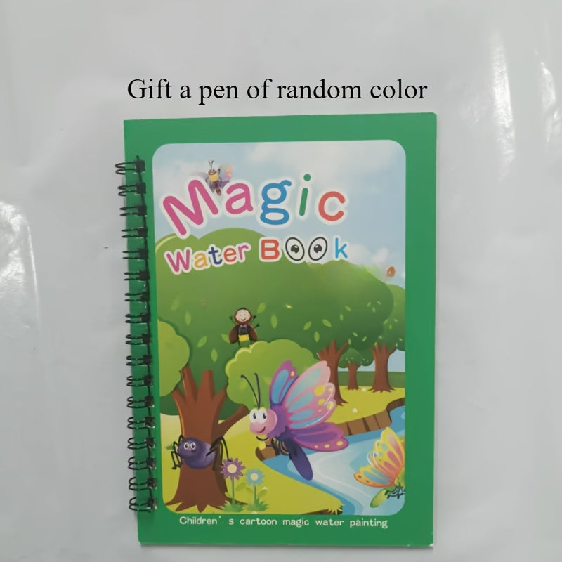 Water Painting Book for Kids Ages 3 Plus with Doodle and Coloring Pages in Mixed Colors