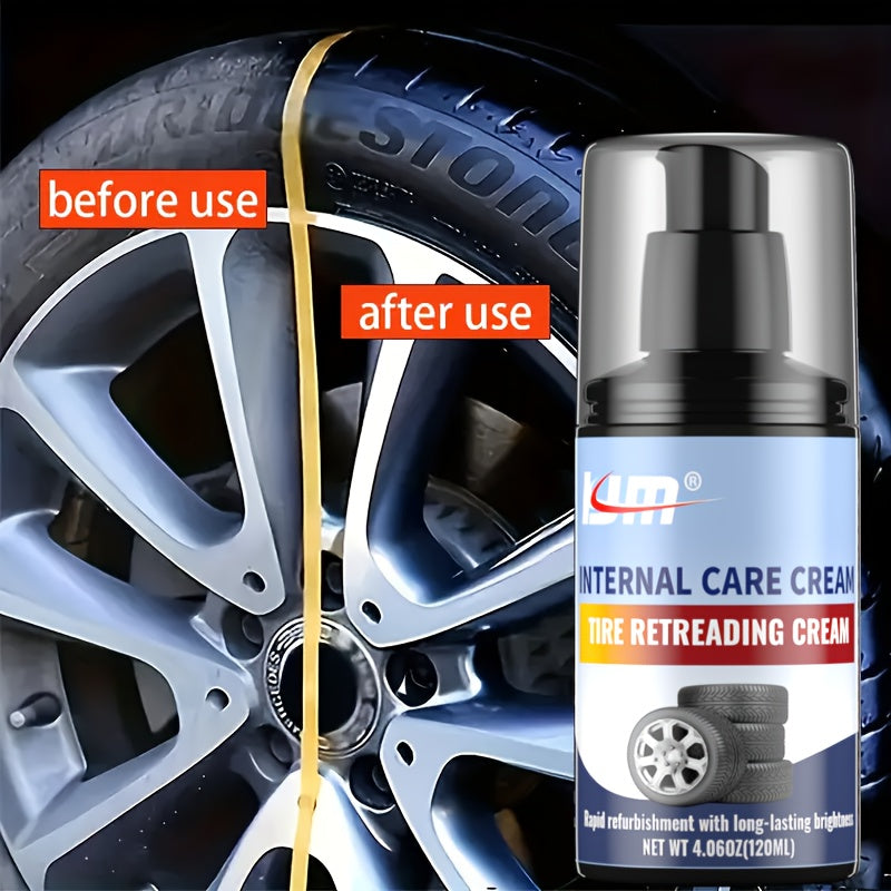 Cera brillante para neumáticos 120ml Protección contra el ennegrecimiento Mejorador de brillo para neumáticos de coche y SUV