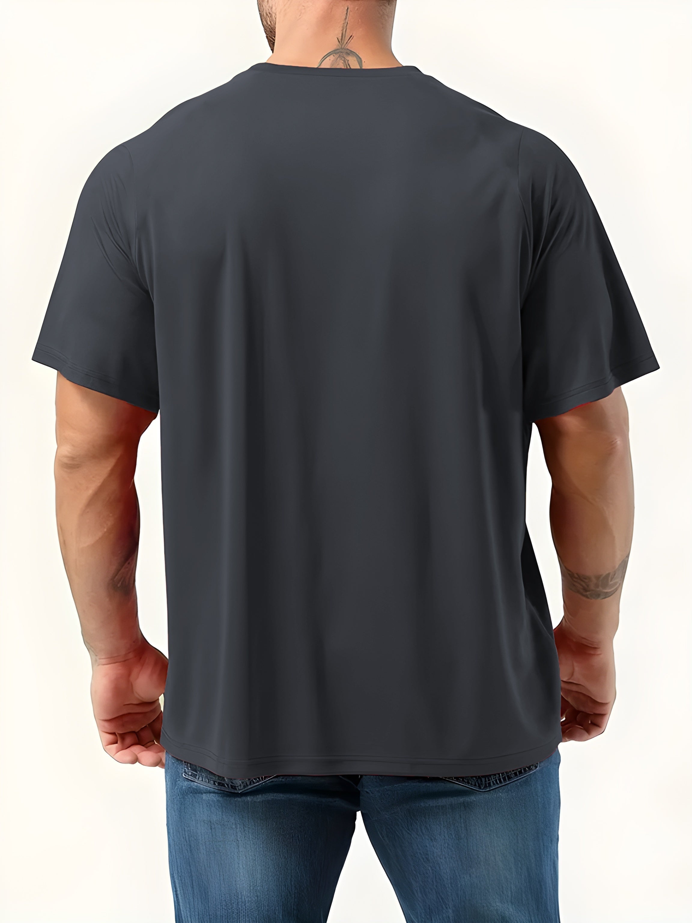 Мужская большая и высокая футболка с коротким рукавом из полиэстера с принтом Париж для летнего повседневного ношения