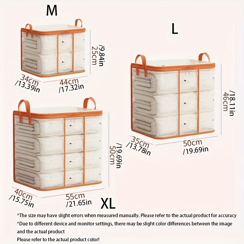 Kiyimlar va yostiqlar uchun suv o'tkazmaydigan PVC saqlash sumkasi, shaffof, namlikka chidamli tashkilotchi, zip va tutqichlar bilan