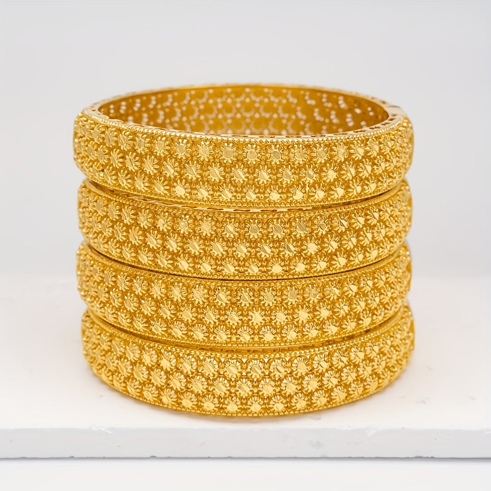 Gold Open Bracelet for Women Hollow Design Ethnic Jewelry for Middle East Festivals and Gifts