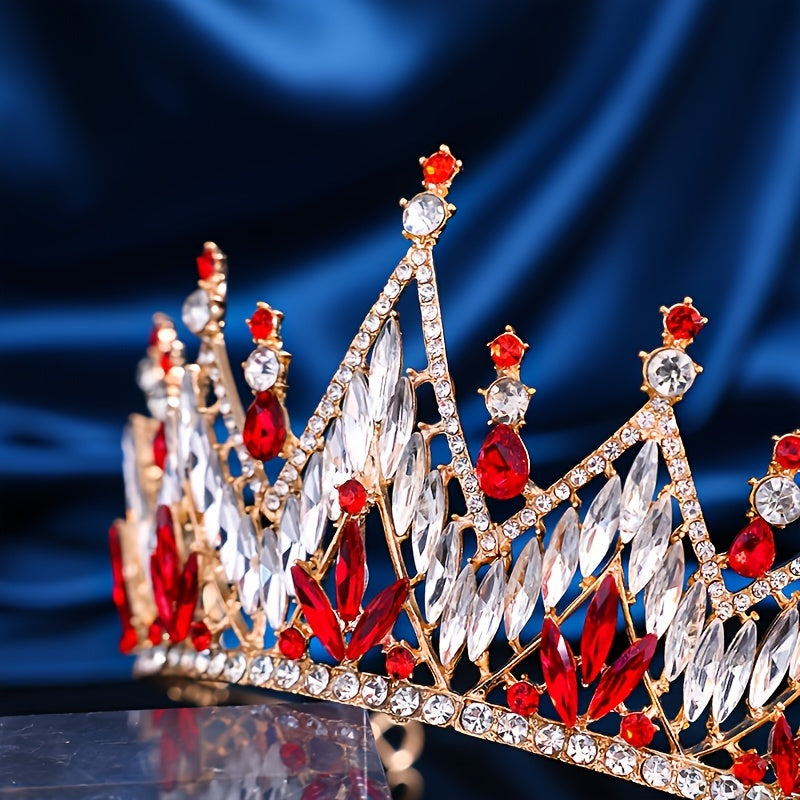 Vintage Bridal Tiara Alloy Crystal Crown Romantic Princess Style for Women