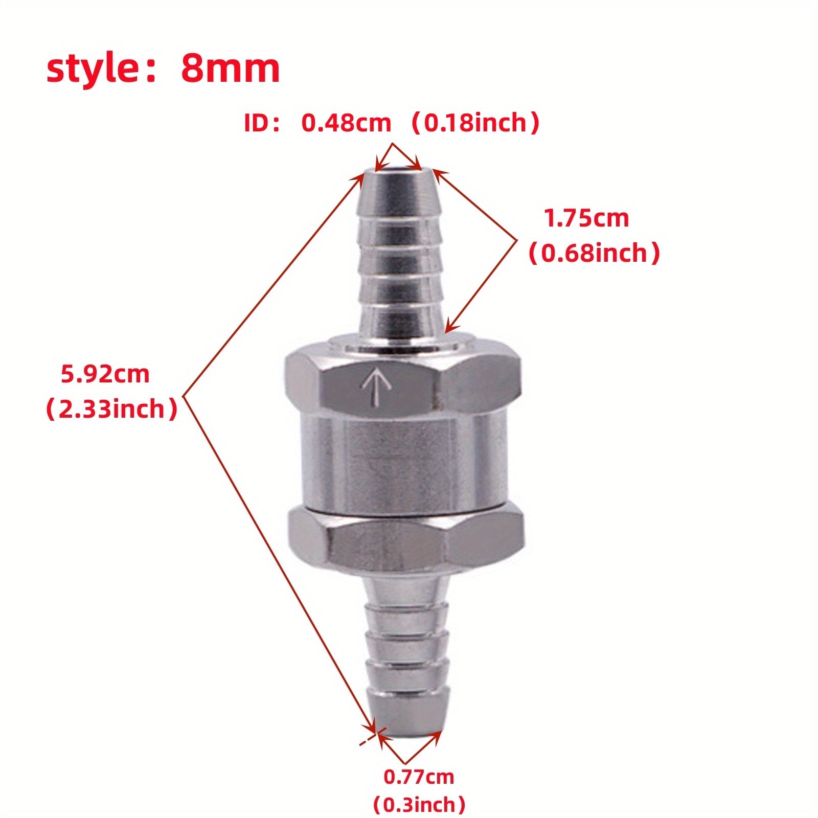 Клапан проверки топлива с односторонним клапаном из алюминиевого сплава 6/8/10/12 мм для бензина, дизеля