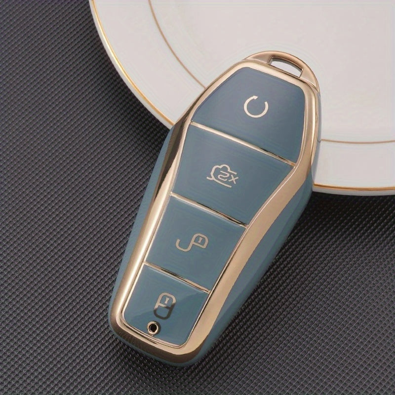 Car Key Fob Cover TPU 4-Button Protective Scratch-Resistant Durable for EV