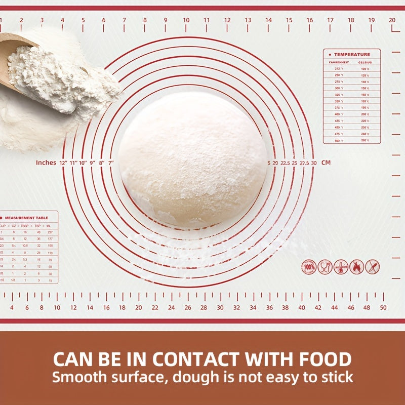 Multi-Purpose Baking Mat with Anti-Slip Surface, Measurement Markings, Various Sizes