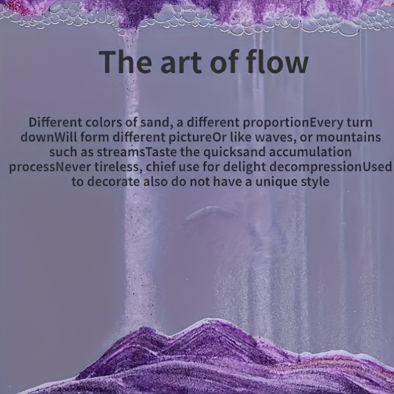 360-Degree Rotation Sand Painting Glass Art Decor Black Yellow Blue Purple