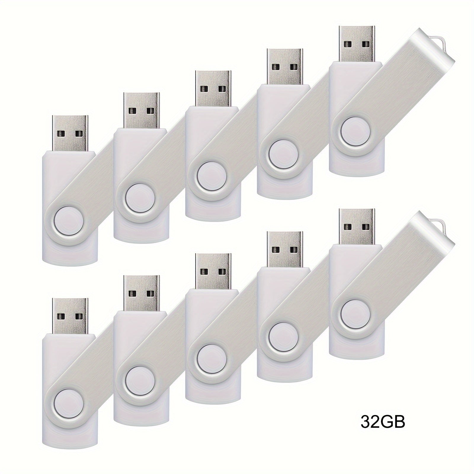 10 ta USB 2.0 flesh drayvlar 4GB 8GB 16GB 32GB 64GB aylanadigan LED indikator bilan