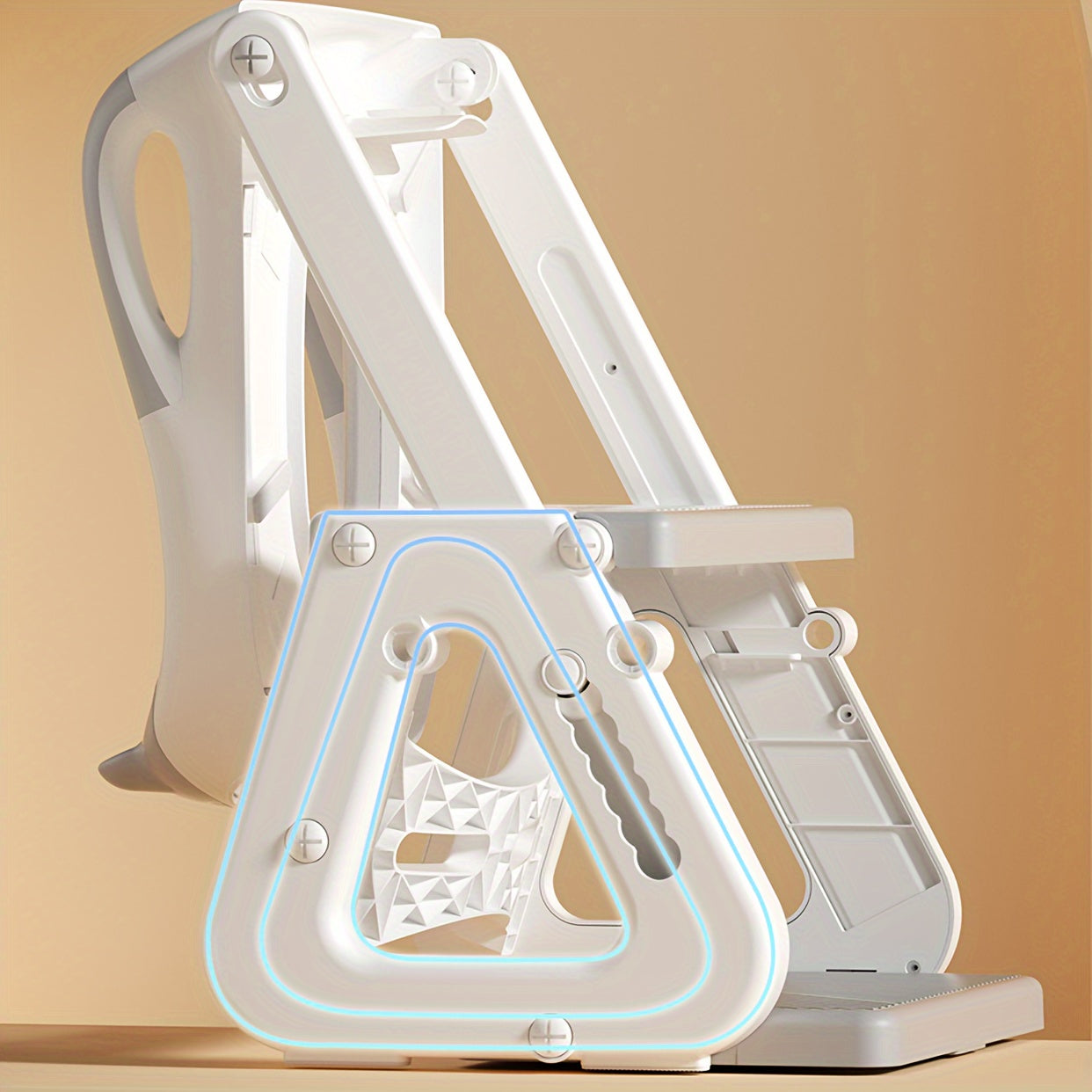 Children's Toilet Training Ladder Folding Footstool with Detachable Ring