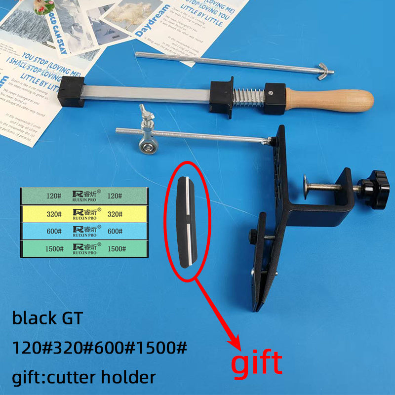 Professional Kitchen Sharpening System with Diamond Stone, Adjustable Angle Guide, Wooden Handle for Precision Sharpening. Knife Sharpener for Efficient Sharpening.