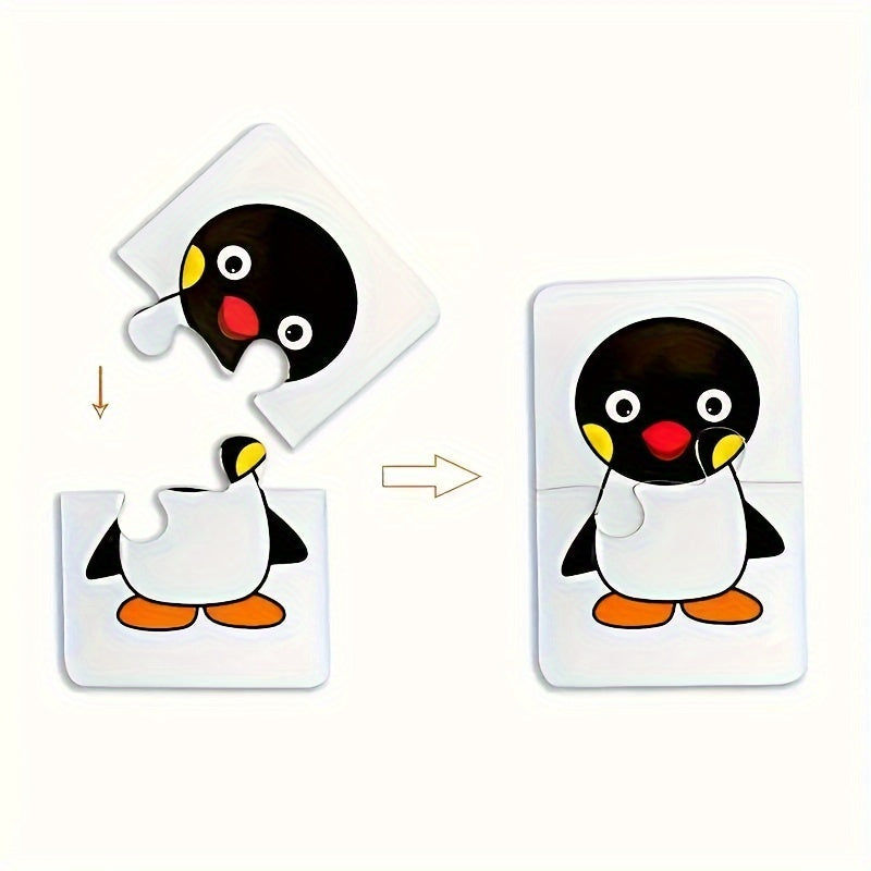 Карты-пазлы с тематикой животных и фруктов для детей, малышей, образовательные игрушки