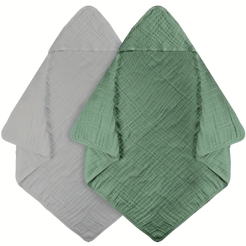 Two Pieces Baby Hooded Towel Monkey Themed Soft Absorbent 81cm for Newborns