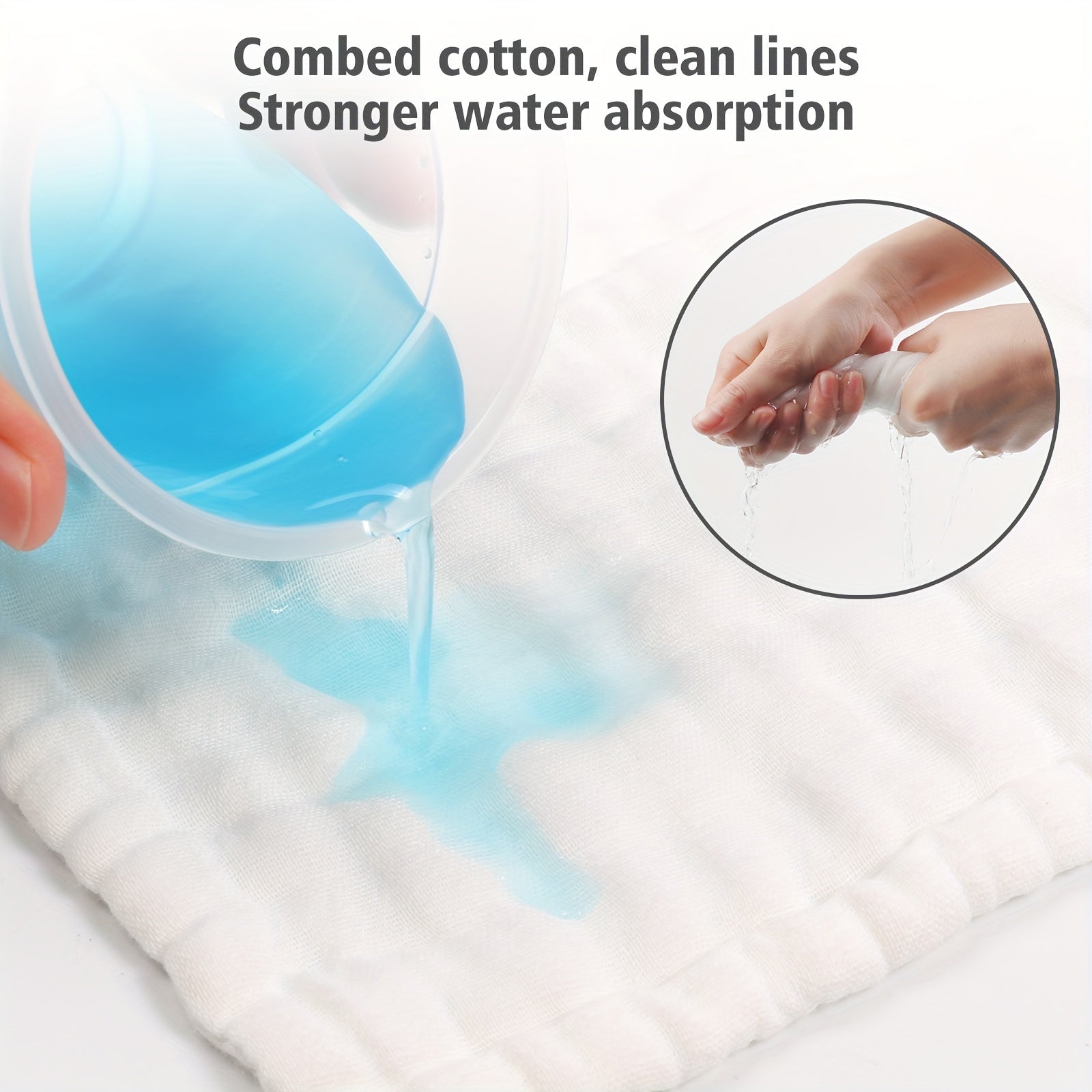 Set of 10 Reusable Cotton Muslin Face Wipes 30x30cm Ultra Soft Towels