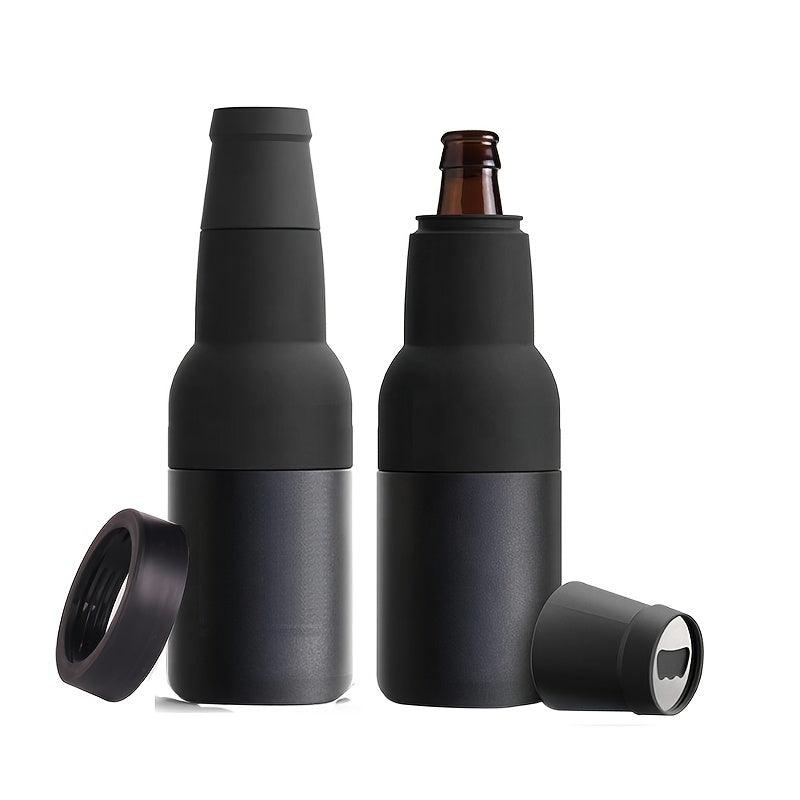Stainless Steel 3-in-1 Beer Bottle Insulator with Opener Gift for Men