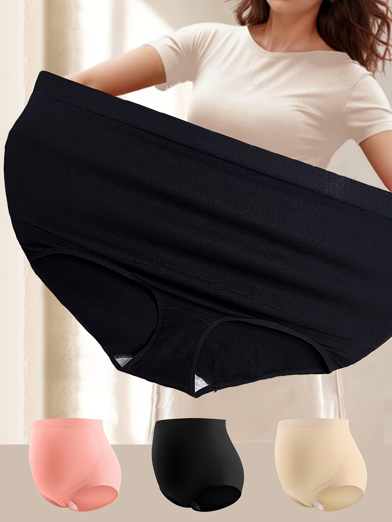 Women's Seamless High-Waist Shaping Shorts Black Pink Purple Tummy Control