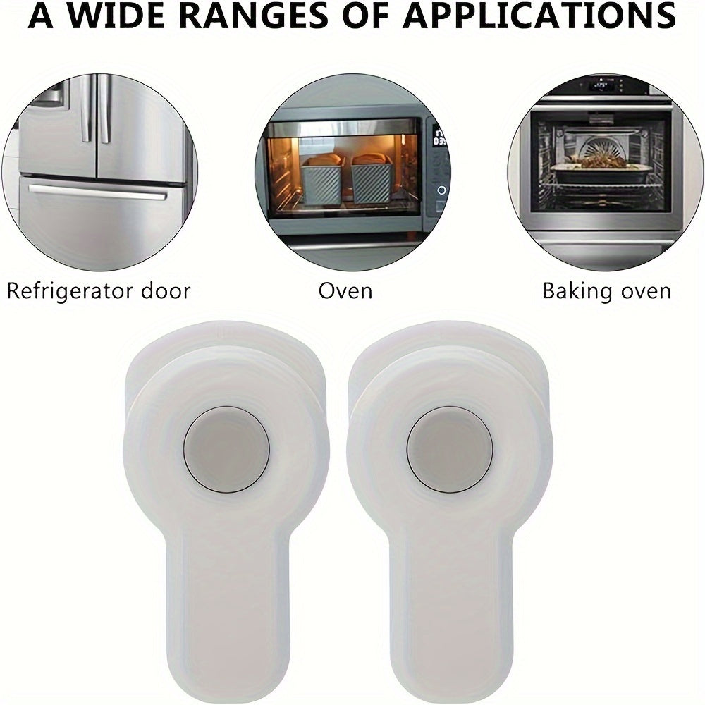No-Drill Microwave and Oven Door Lock Clips White Durable Plastic