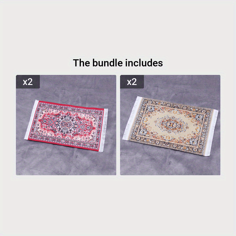 Miniature Dollhouse Floor Mat for DIY Scene Decoration with Shooting Props Textile Mixed Color for Ages 14 and Up