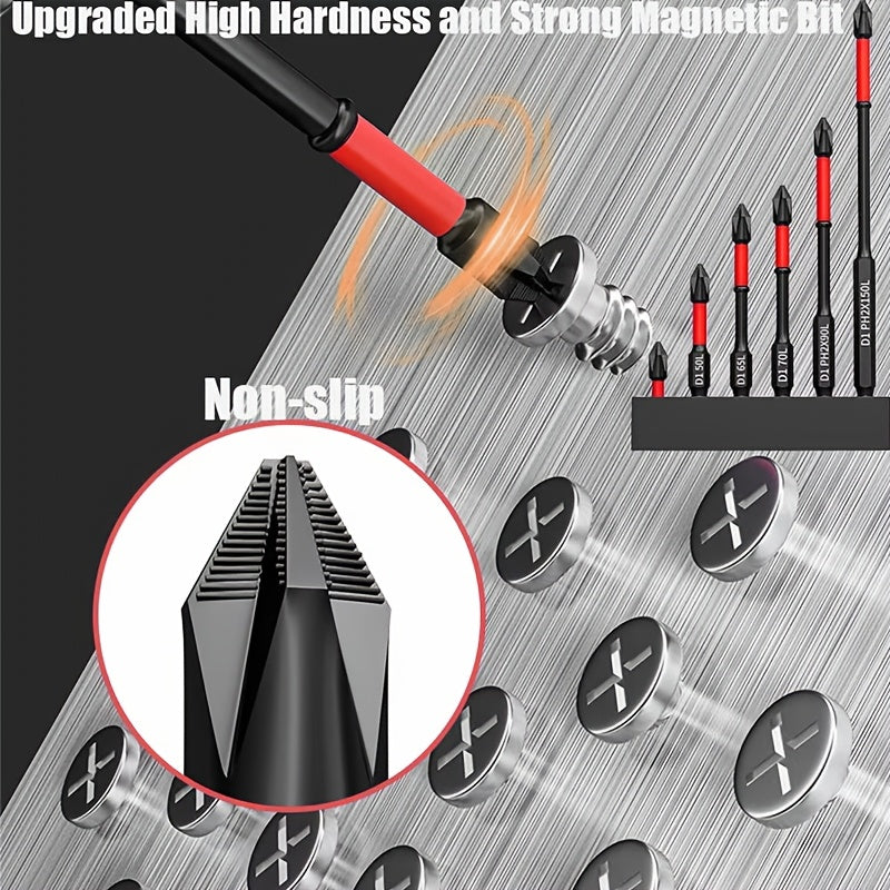 6 Pack Magnetic Screwdriver Drill Bit Set S2 Steel Phillips Impact