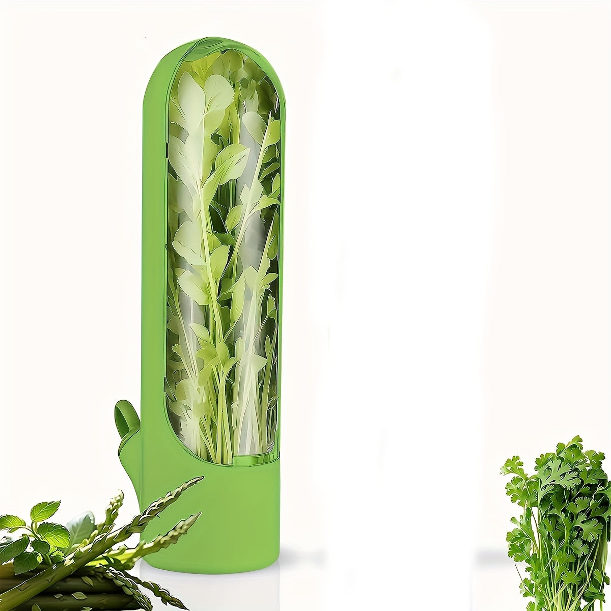 BPA-Free Plastic Herb and Vegetable Preserver with Easy-Open Water-Reducing Design