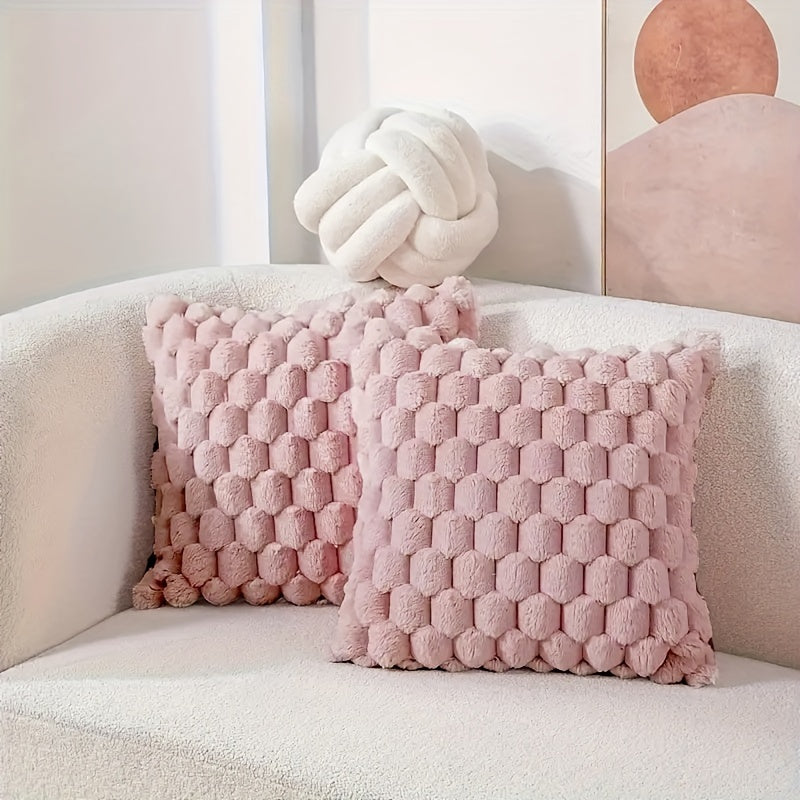 2-набор мягких подушек из искусственного меха с застежкой-молнией, машинная стирка и универсальные для домашнего декора или подарков на Рождество.