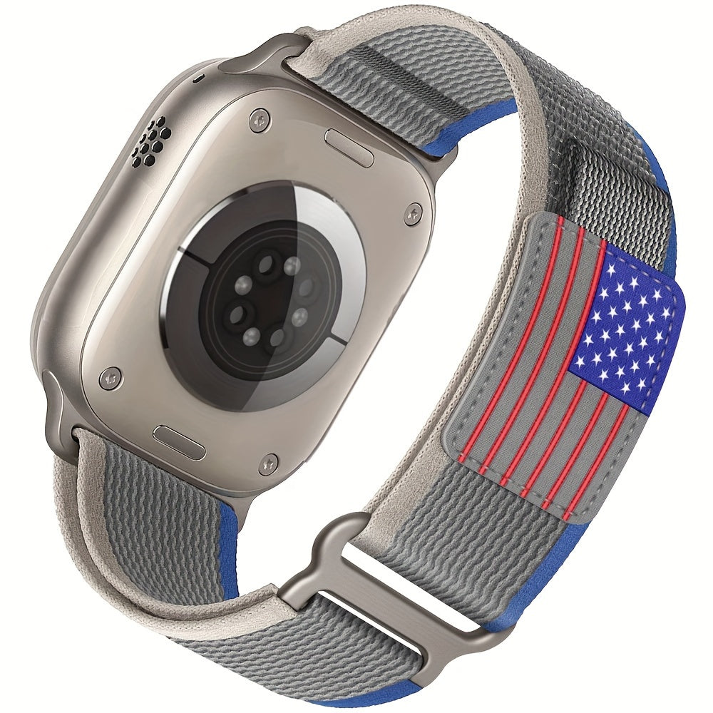 Correa de reloj de nylon de doble articulación para Apple Watch Series 1-9, banda de nylon deportivo con hebilla de metal