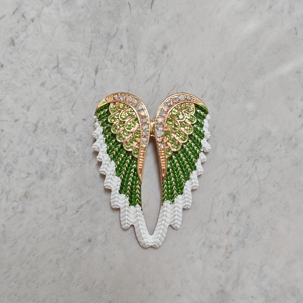 Christmas Angel Wings Brooches Set of 6 with Diamond Decor Stylish Jewelry Accessories
