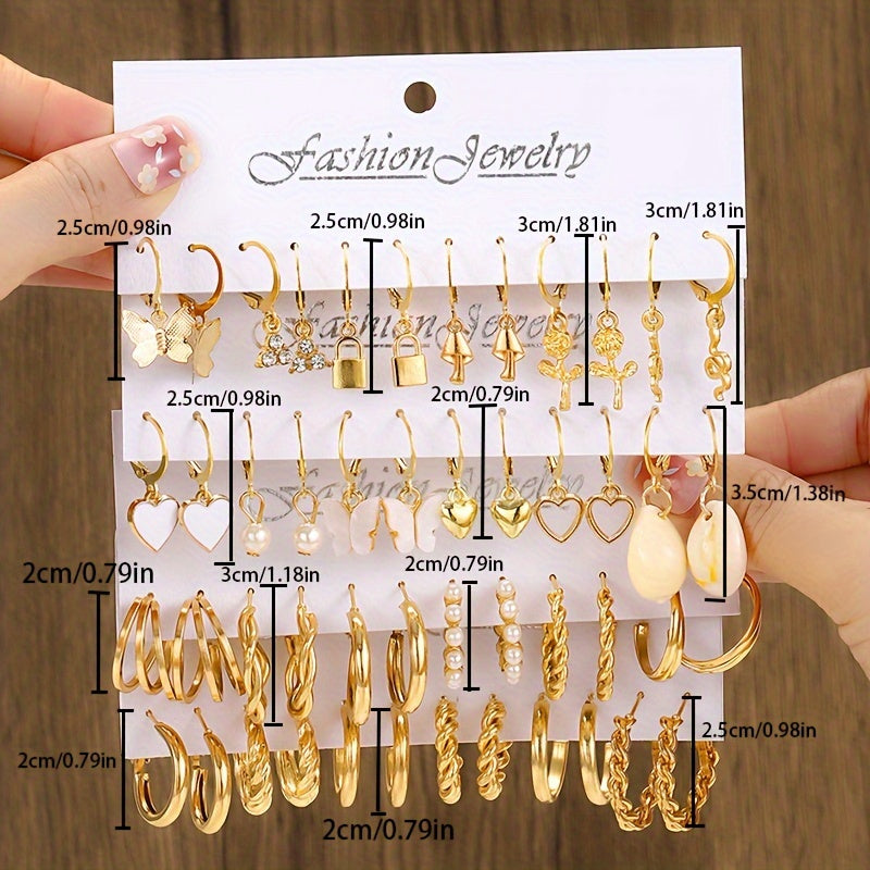 Chic va Minimalistik Soxta Marvarid Yurak Kelebek Qobiq Momoqlari To'plami, Bayram Partiyalari va Juftliklar uchun Mukammal Ayollar Zargarligi