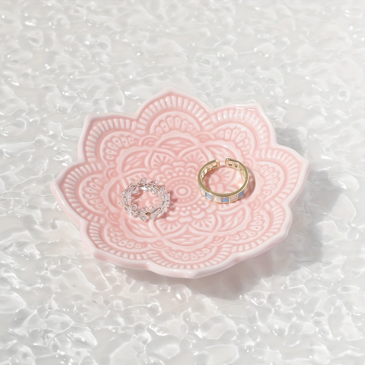 Подставка для украшений Мандала, цветочная тарелка для серег, ожерелий, браслетов, домашний декор